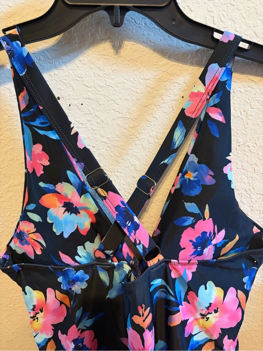 Women Navy Floral One-Piece Swimsuit